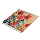 Dahlias, waterverf schilderij van Hannah Overbeck, Tegeltje (Zijkant)