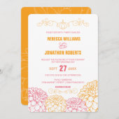 Dahlias Wedding Invitation Kaart (Voorkant / Achterkant)