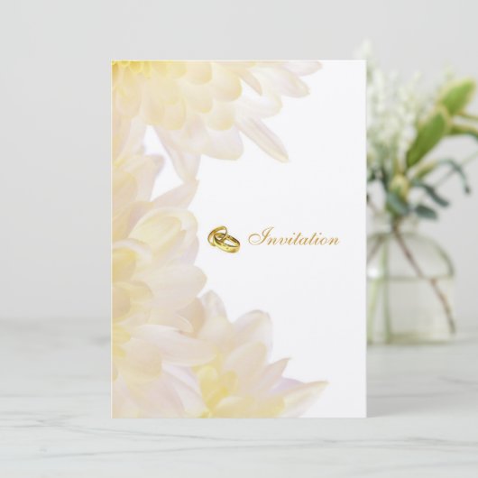 Dahlias Wedding Invitation Kaart (Staand voorkant)