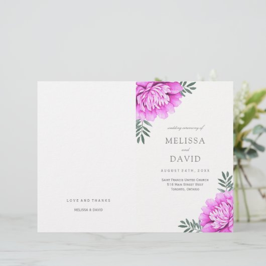  Dahlias Wedding Programma's (Staand voorkant)