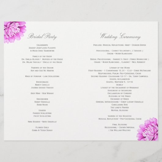  Dahlias Wedding Programma's (Achterkant)