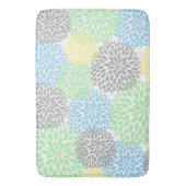 Dahlias Yellow Grey Blue Mint bloembaddecor Badmat (Voorkant Verticaal)