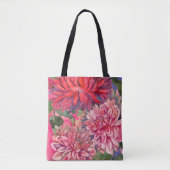 dahliesbloemen tote bag (Voorkant)