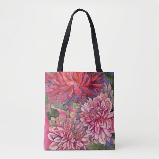 dahliesbloemen tote bag (Voorkant)