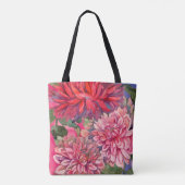 dahliesbloemen tote bag (Achterkant)