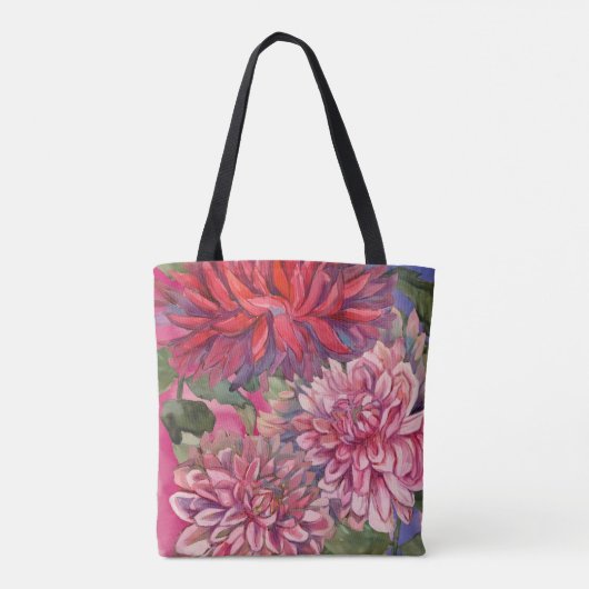 dahliesbloemen tote bag (Achterkant)