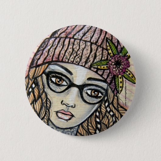 Dahlilah Ronde Button 5,7 Cm (Voorkant)
