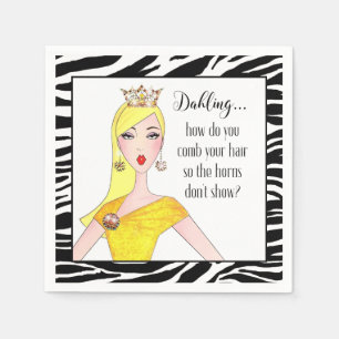 "Dahling, hoe verberg je je paarden?" Servetten