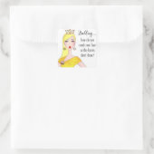 "Dahling, hoe verberg je je paarden?" Vierkante Sticker (Tas)