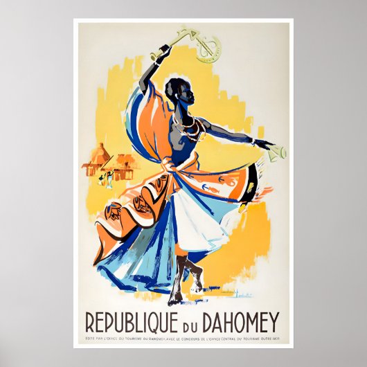 Dahomey Afrika Kunst Vintage Reisposter Print (Voorkant)