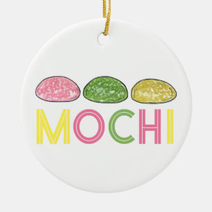 Daifuku Mochi Japans Nieuwjaar Rijstcake Voedsel Keramisch Ornament