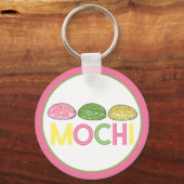 Daifuku Mochi Japans Nieuwjaar Rijstcake Voedsel Sleutelhanger (Voorkant)