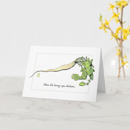 Daikon Aanmoediging Kaart (Gele Bloem)