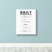 Daily Affirmations Positive Wall Art Canvas Afdruk (Insitu (Houten vloer))
