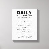 Daily Affirmations Positive Wall Art Canvas Afdruk (Voorkant)