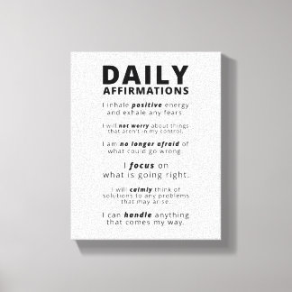 Daily Affirmations Positive Wall Art Canvas Afdruk