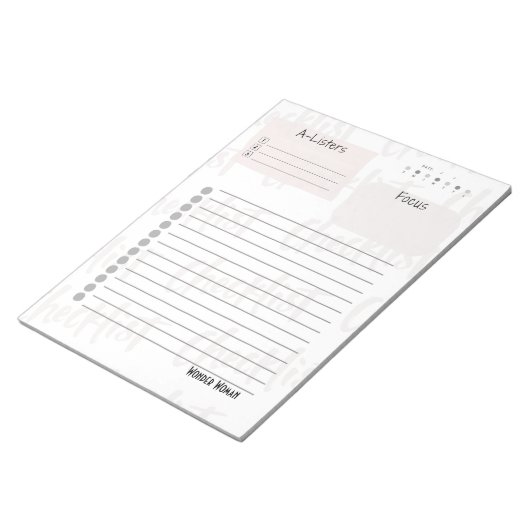 Daily Checklist – Customizable Tear-Off Notepad Notitieblok (Schuin)