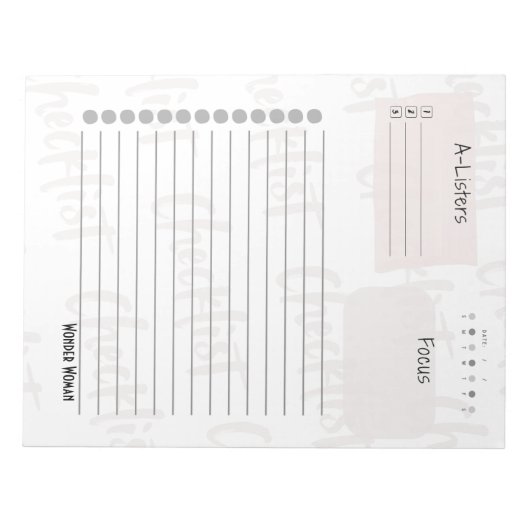 Daily Checklist – Customizable Tear-Off Notepad Notitieblok (Voorkant)