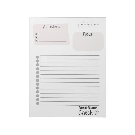 Daily Checklist – Customizable Tear-Off Notepad Notitieblok (Linkerzijde)