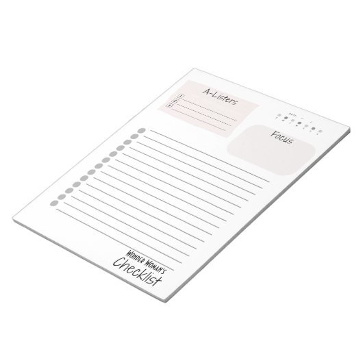 Daily Checklist – Customizable Tear-Off Notepad Notitieblok (Schuin)
