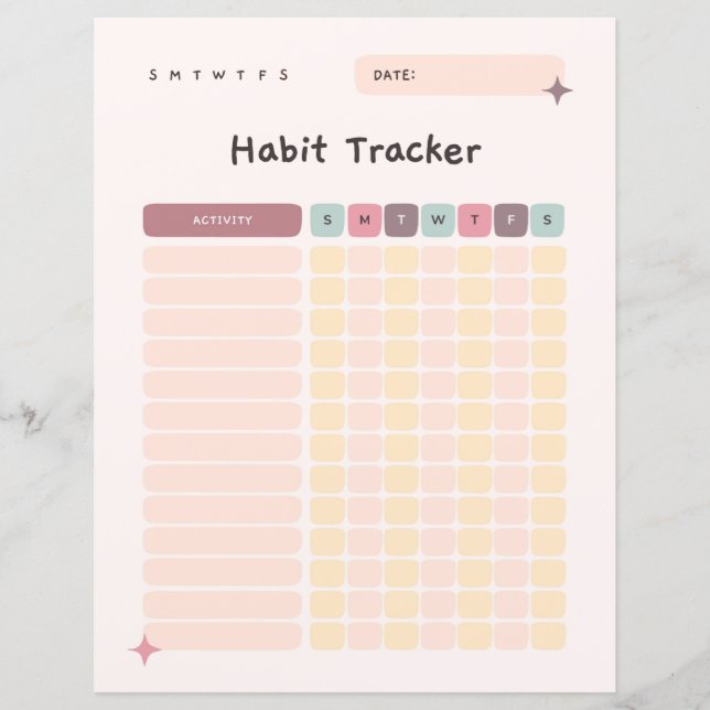 Daily Checklist Habit Tracker voor activiteiten (Voorkant)