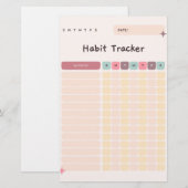 Daily Checklist Habit Tracker voor activiteiten Briefpapier (Voorkant / Achterkant)