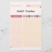 Daily Checklist Habit Tracker voor activiteiten Briefpapier (Voorkant)