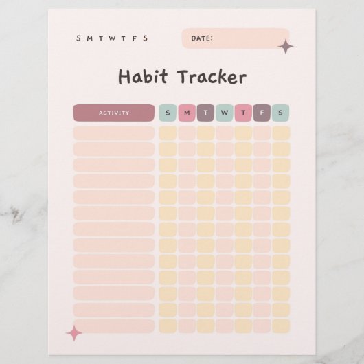 Daily Checklist Habit Tracker voor activiteiten Flyer (Voorkant)