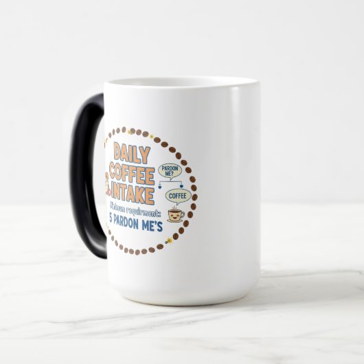 Daily Coffee Intake Magische Mok (Voorkant links)