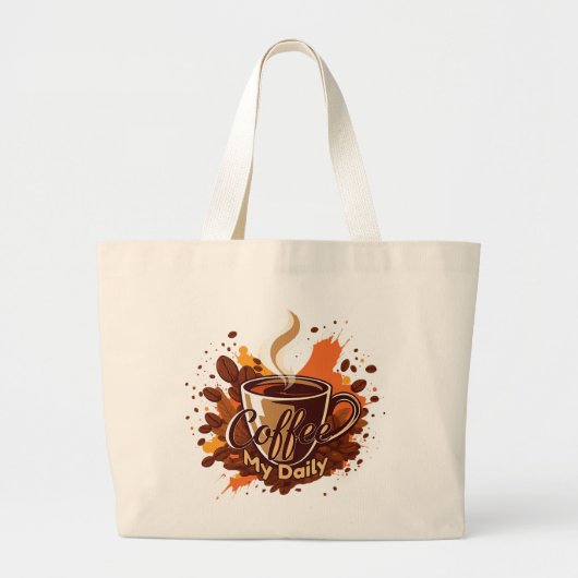 Daily Coffee Ritual Grote Tote Bag (Voorkant)