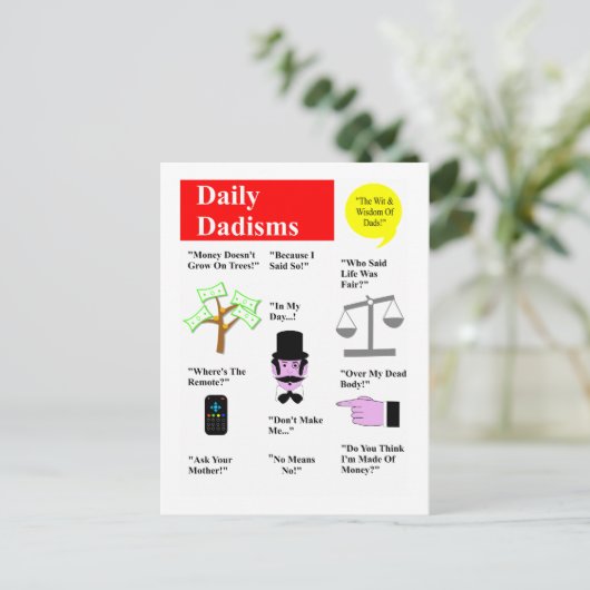 Daily Dadisms Briefkaart (Staand voorkant)