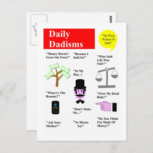 Daily Dadisms Briefkaart (Voorkant / Achterkant)