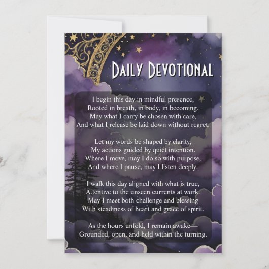 Daily Devotional Pagan Prayer Pocket Ritual Card Kaart (Voorkant)