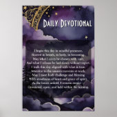 Daily Devotional Purple Night Sky Pagan Prayer Poster (Voorkant)