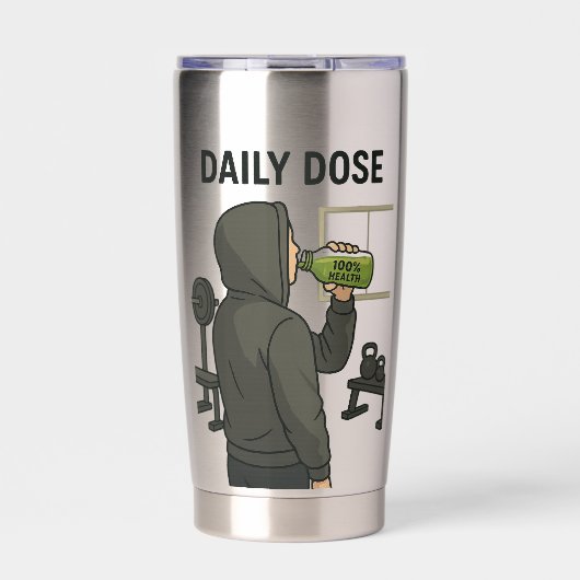 Daily Dose Travel Tumbler | Add Text/Name Geïsoleerde Drinkbeker (Voorkant)
