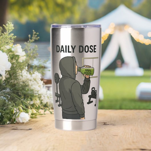 Daily Dose Travel Tumbler | Add Text/Name Geïsoleerde Drinkbeker (Bruiloft (Gedraaid)  )