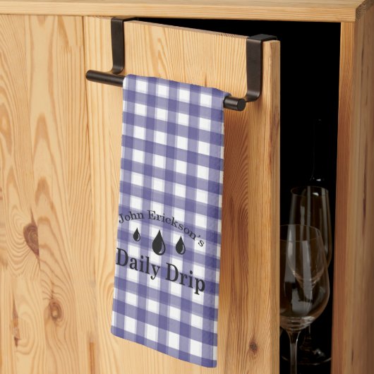 Daily Drip Kitchen Towel NAVY GINGHAM Theedoek (Derde Gevouwen)