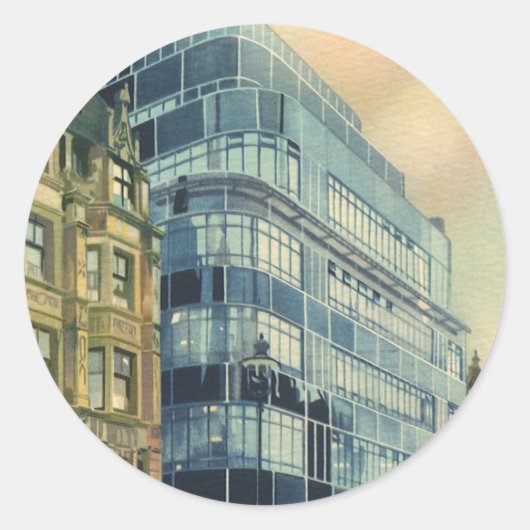 Daily Express Building op Fleet Street Ronde Sticker (Voorkant)