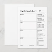 Daily food diary notitiekaartje (Voorkant / Achterkant)