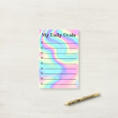 Daily Goals Planner Holografisch Gelijnd Stijlvol Post-it® Notes (Op bureau)