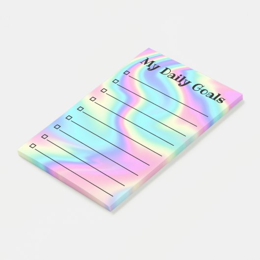 Daily Goals Planner Holografisch Gelijnd Stijlvol Post-it® Notes (Schuin)