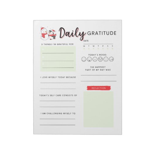 Daily Gratitude Kerstmis Notitieblok (Linkerzijde)