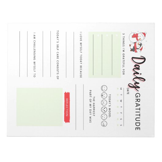 Daily Gratitude Kerstmis Notitieblok (Voorkant)