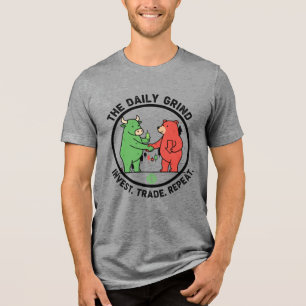 Daily Hustle Aandelenmarkt Stier Beer Trading T-sh Tri-Blend Shirt