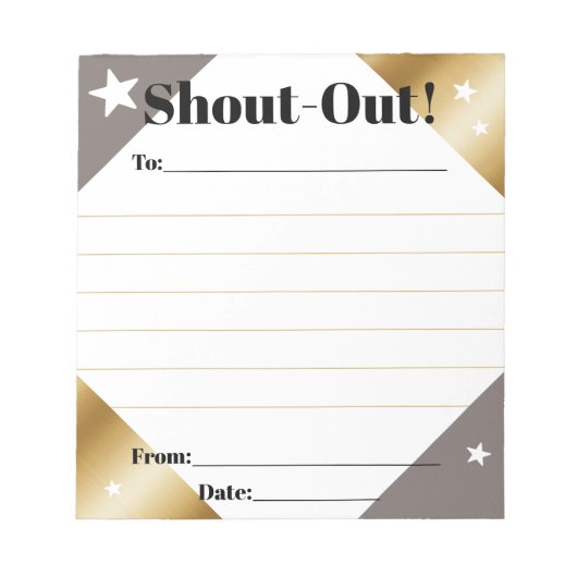 Daily kudos shout out employee recognition display notitieblok (Voorkant)