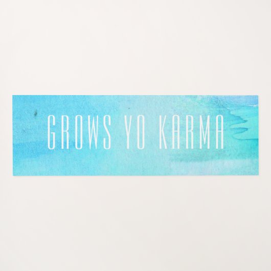 Daily Llama Karma Waterverf Abstract Patroon Yogamat (Achterkant (horizontaal))