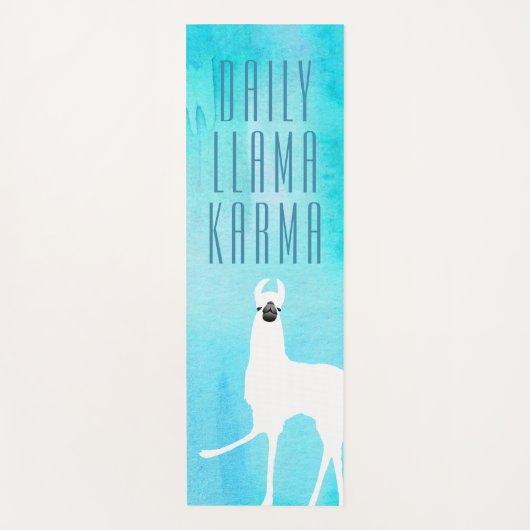Daily Llama Karma Waterverf Abstract Patroon Yogamat (Voorkant)