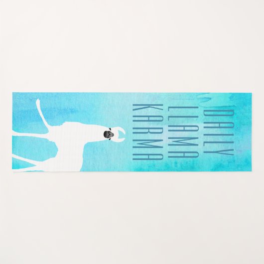 Daily Llama Karma Waterverf Abstract Patroon Yogamat (Voorkant (horizontaal))