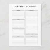 Daily Meal Planner | Simple Minimalistic Clean Informatiekaartje (Voorkant)