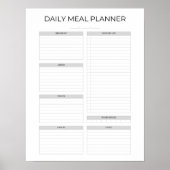 Daily Meal Planner | Simple Minimalistic Clean Poster (Voorkant)